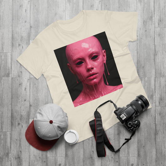 Artistic Pink Melting Face T-Shirt - Trendy Graphic Tee, Unique Gift, Statement Apparel, Festival Wear, Occasional Fashion, Street Style