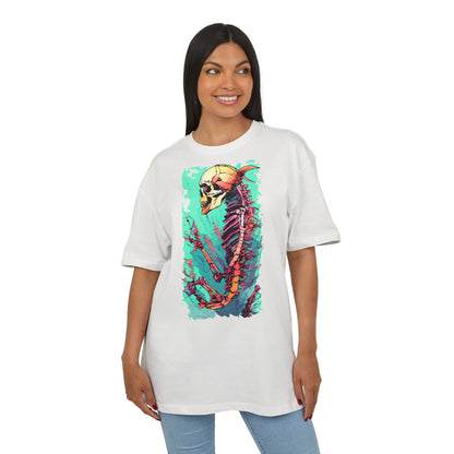 Colorful Skeleton Art Unisex Heavy Oversize Tee | Graphic Tee, Skeleton Shirt, Artsy Gift, Halloween Apparel, Trendy Streetwear