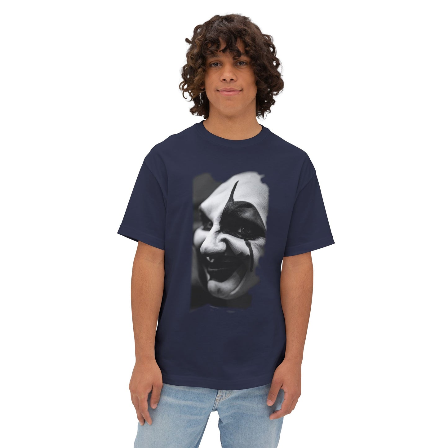 Spooky Emoji Boxy Tee | Oversized T-Shirt, Halloween Apparel, Casual Wear, Unique Graphic Design, Unisex T-Shirt