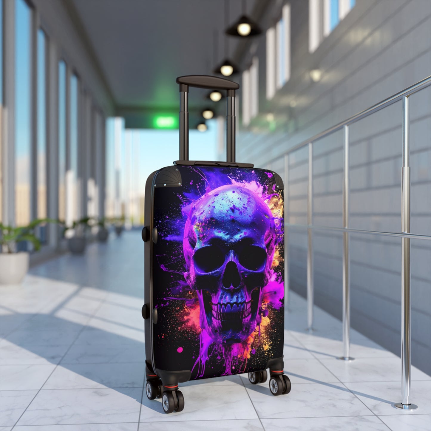 Vibrant Skull Suitcase - Perfect for Travel Lovers, Adventure Seekers, Halloween, Unique Gift, Colorful Luggage