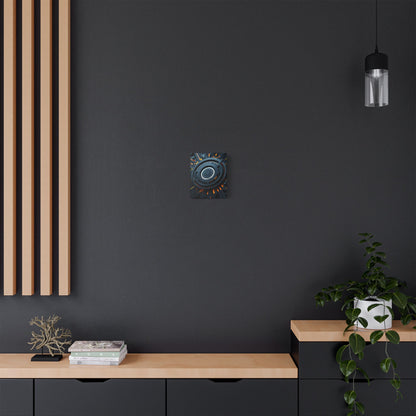 Futuristic Satin Canvas Wall Art, Modern Home Decor, Tech-Inspired Art Print, Unique Gift Idea, Abstract Wall Decoration, Cyberpunk Art