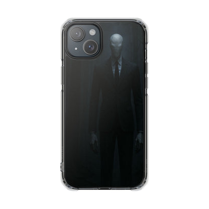 Sleek Phone Case with Minimalist Horror Design of Slenderman, Slim Protective Case, Unique Gift for Horror Lovers, Clear Impact-Resistant Case