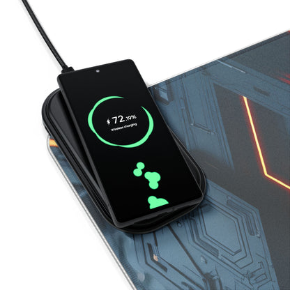 LED Gaming Mouse Pad with Wireless Charging, RGB Desk Mat for Gamers, Computer Accessories, Gaming Setup Essentials, Gift for Tech Lovers