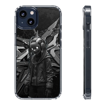 Anime-Inspired Clear Phone Case - Edgy Streetwear Style