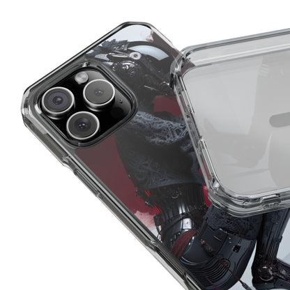 Cyber Design Magnetic Phone Case, Clear Mobile Cover, Gothic Style, Halloween Gift, Celestial Protection Accessory