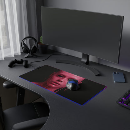 Illuminated Gaming Mouse Pad, LED Desk Mat, Cool Gamer Accessories, RGB Mousepad, Unique Gaming Gifts, Cyberpunk Decoration