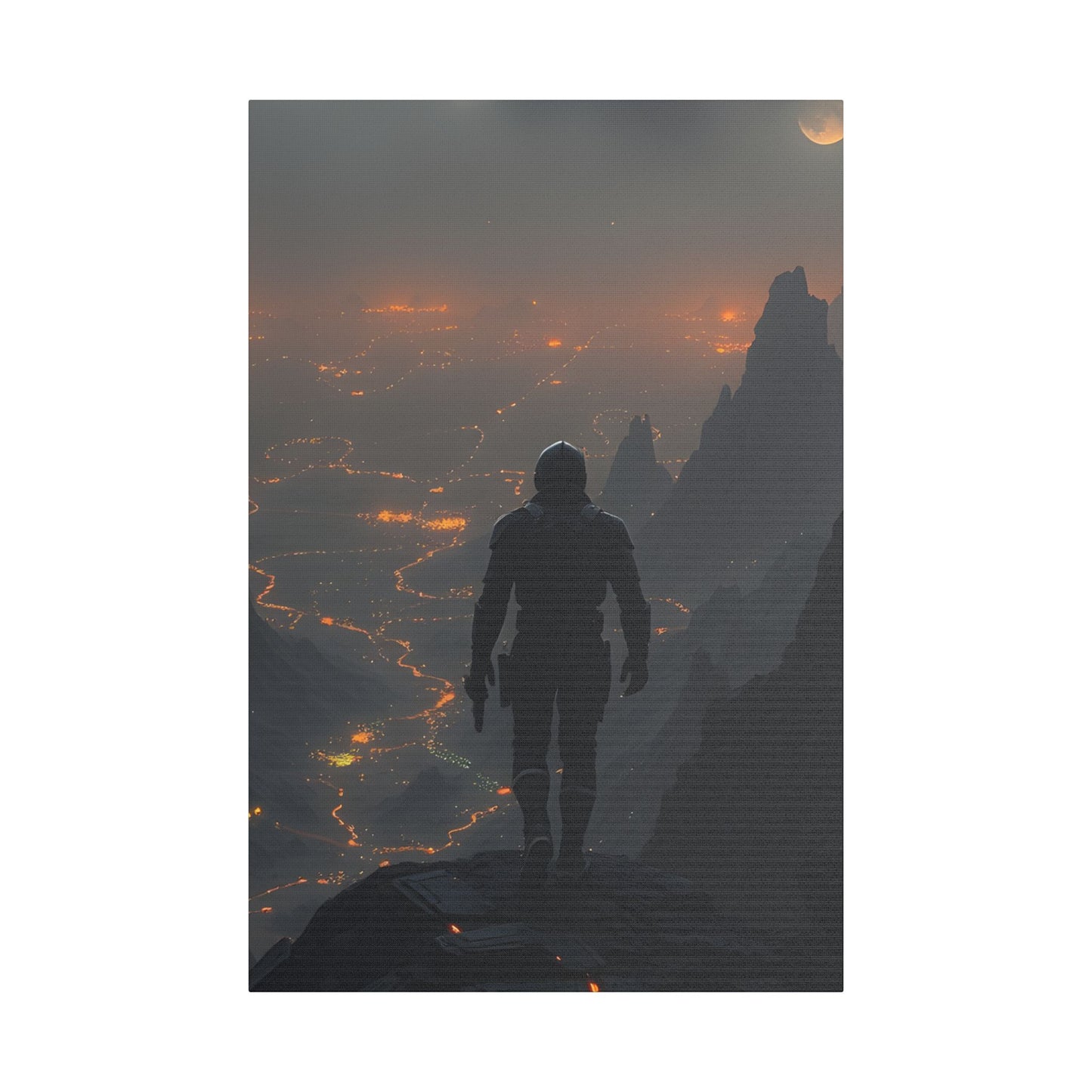 Stretched Canvas Art Print, Adventure Wall Decor, Sci-Fi Home Decor, Gamer Room Decoration, Unique Gift Idea