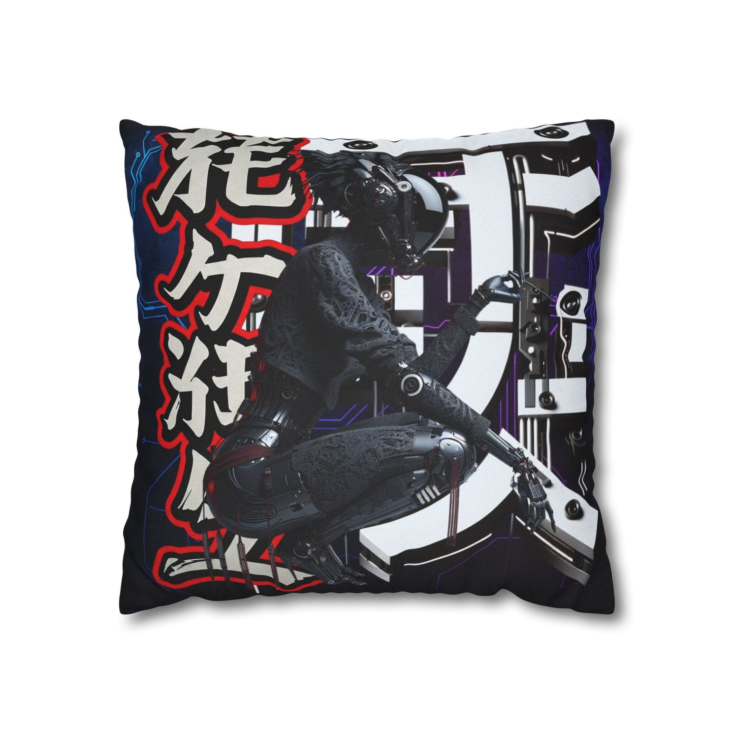Futuristic Robot Art Square Pillowcase - Unique Home Decor for Tech Lovers