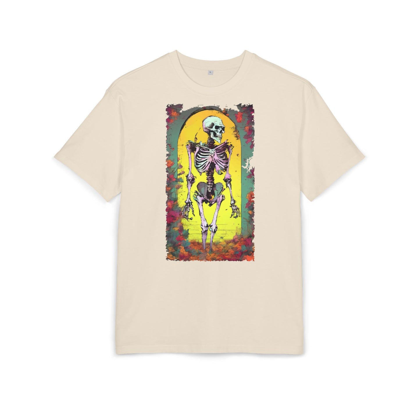 Skeleton Graphic Oversize Tee - Unisex Halloween Shirt, Comfortable Casual Wear, Spooky Vibes, Perfect for Parties and Everyday