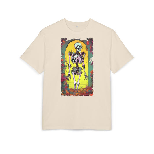 Skeleton Graphic Oversize Tee - Unisex Halloween Shirt, Comfortable Casual Wear, Spooky Vibes, Perfect for Parties and Everyday