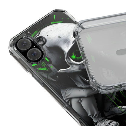Edgy Skull Phone Case - Magnetic Clear Impact Cases, Unique Phone Cover, Goth Accessory, Halloween Gift, Stylish Tech Protection