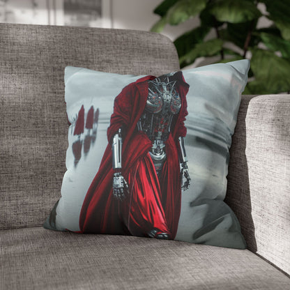 Futuristic Robot Art Pillowcase, Decorative Cushion Cover, Modern Home Decor, Gift for Sci-Fi Lovers, Unique Throw Pillow