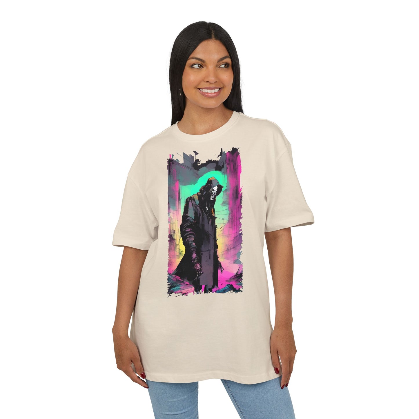 Vibrant Oversize Graphic Tee, Unisex Heavy Tee, Streetwear, Casual Wear, Unique Art Shirt, Gift for Him/Her/Friends