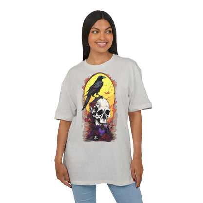 Gothic Raven & Skull Tee, Unisex Oversized Shirt, Edgy Halloween Fashion, Alternative Streetwear, Unique Graphic Tee, Perfect Gift