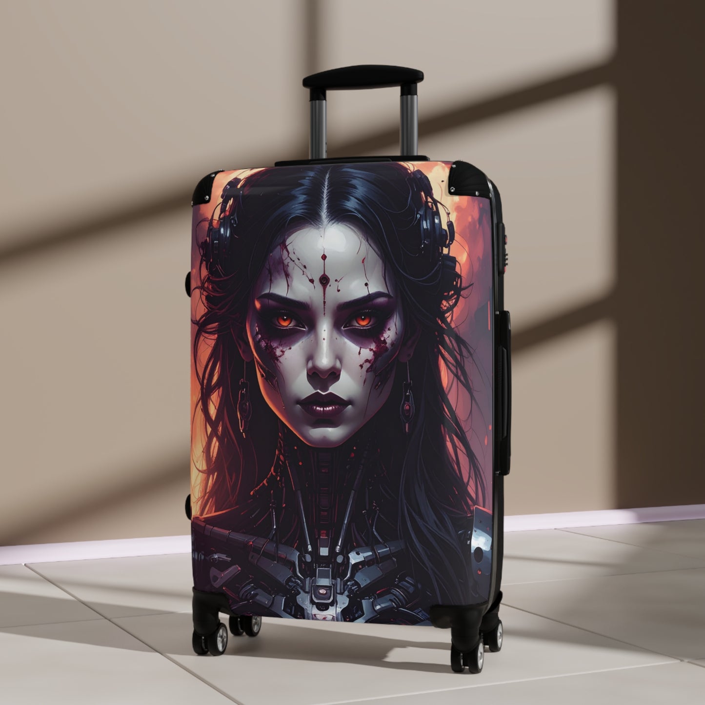 Futuristic Travel Suitcase with Bold Design, Stylish Luggage for Adventurers, Unique Carry-On for Travelers, Great Gift for Geeks
