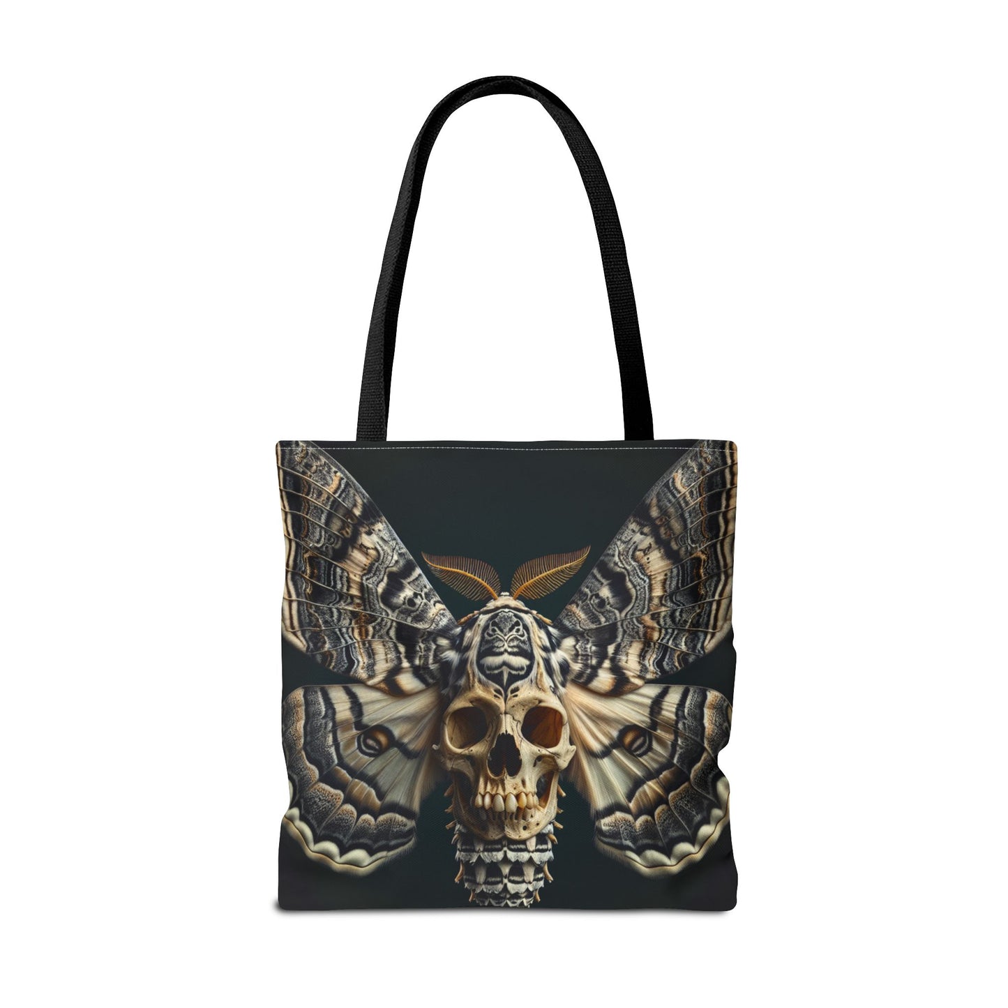 Gothic Skull Moth Tote Bag, Edgy Eco-Friendly Tote, Artsy Shopping Bag, Unique Gift for Halloween, Boho Tote for Nature Lovers