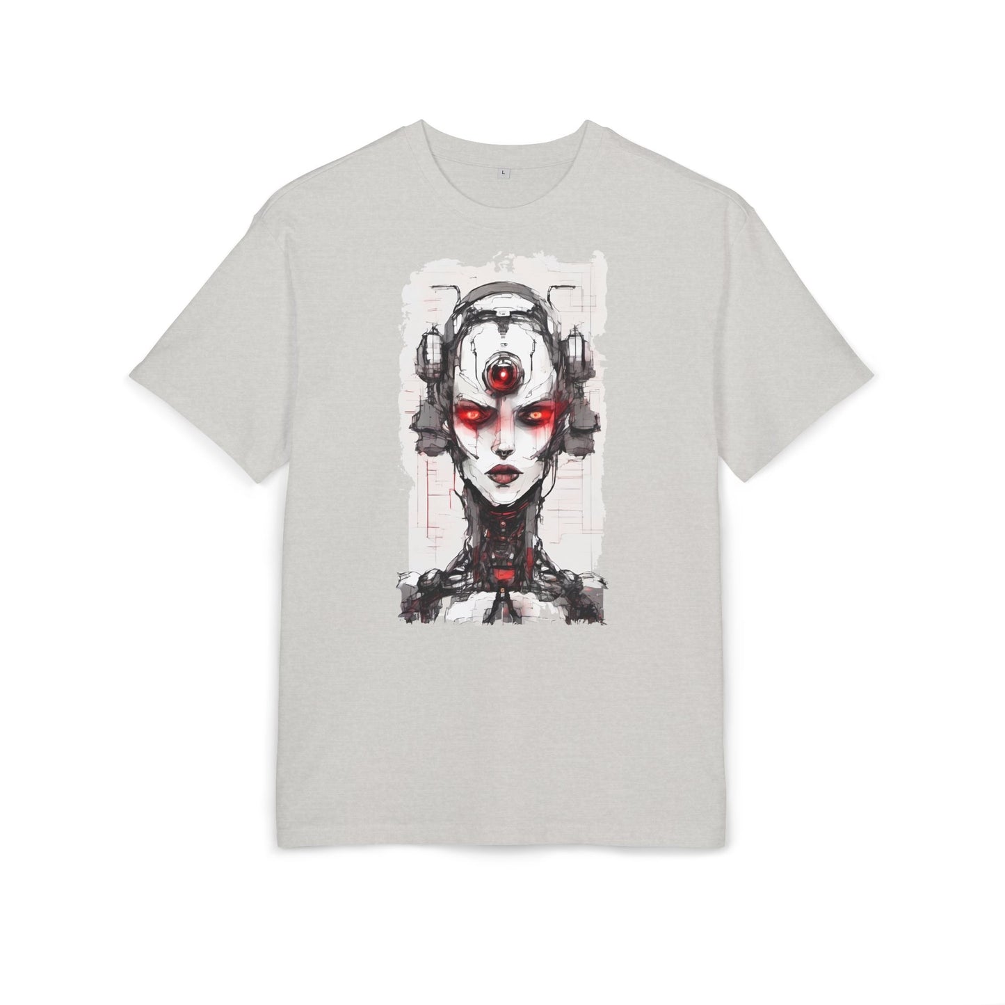 Futuristic Graphic Tee, Cyberpunk Oversized T-Shirt, Unisex Retro Style, Streetwear Top, Gift for Tech Lovers, Summer Casual Wear