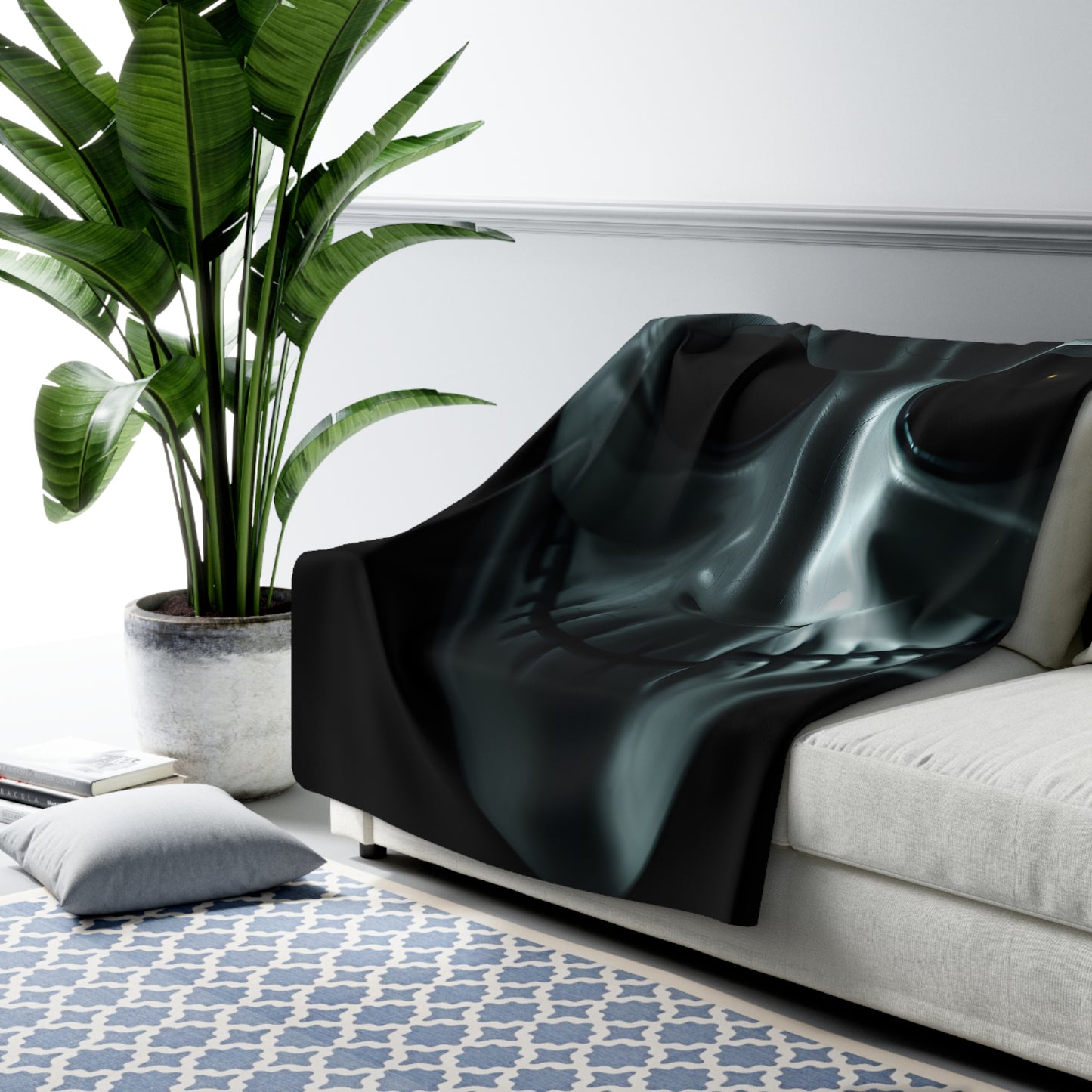Spooky Sherpa Fleece Blanket - Cozy Halloween Throw for Ghost Lovers