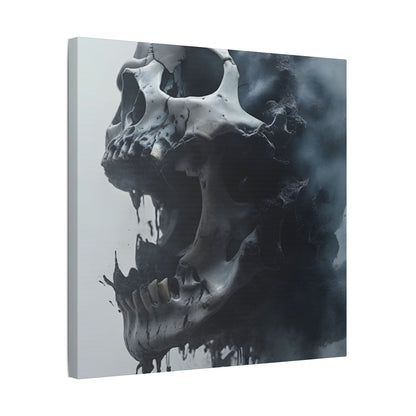 Skull Wall Art Canvas, Gothic Home Decor, Edgy Artwork for Halloween, Unique Gift for Him, Quirky Office Decor, Statement Piece