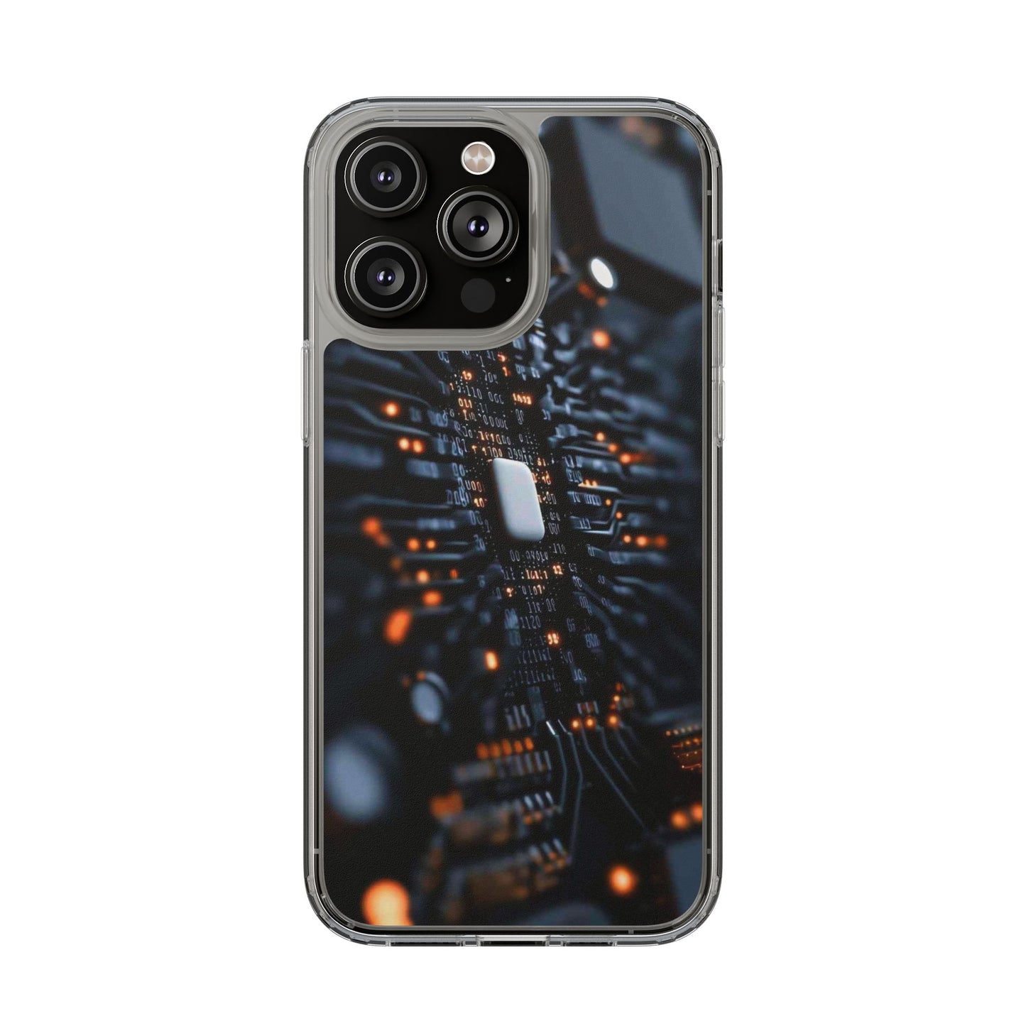 Clear Phone Case with Cyber Print