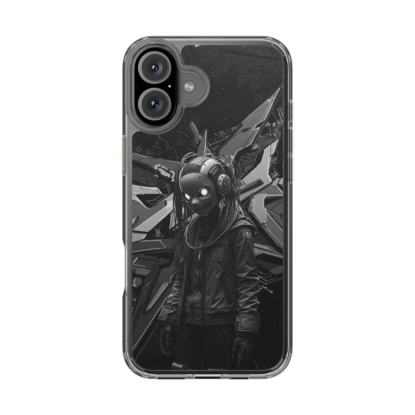 Anime-Inspired Clear Phone Case - Edgy Streetwear Style