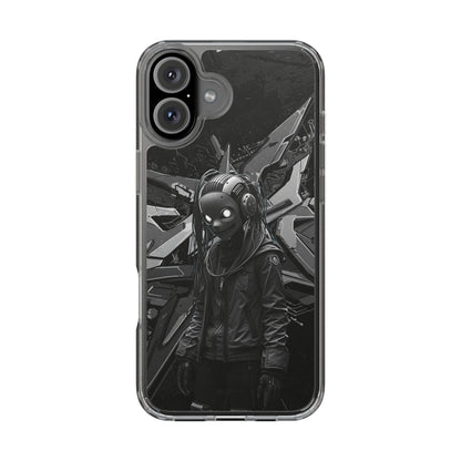 Anime-Inspired Clear Phone Case - Edgy Streetwear Style