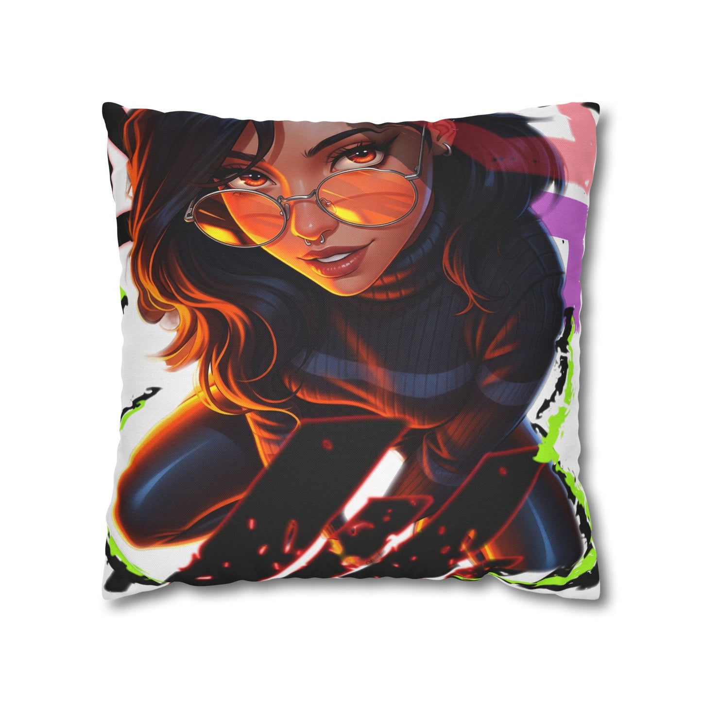 Vibrant Art Throw Pillow, Cozy Home Decor, Unique Gift for Gamers, Boho Cushion for Comfort, Stylish Accent Pillow