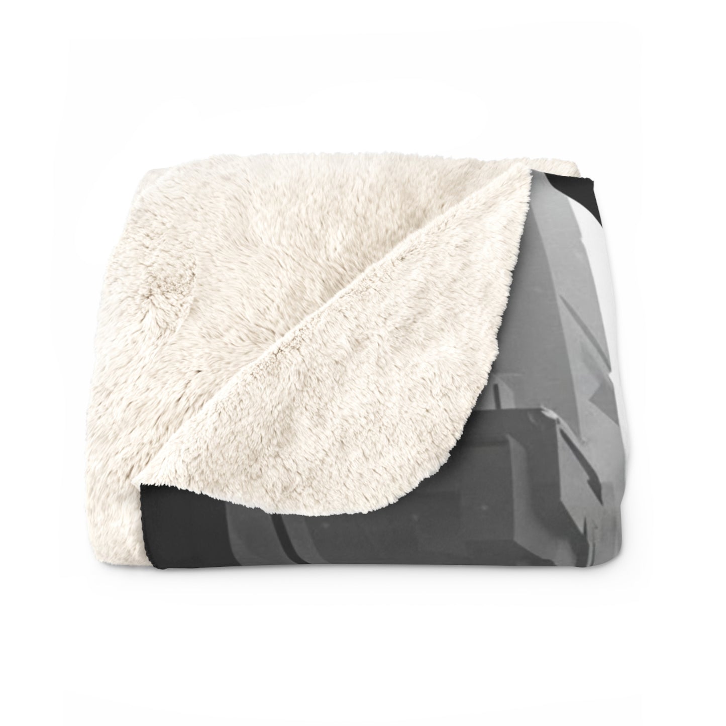 Futuristic Sherpa Fleece Blanket - Cozy Throw for Sci-Fi Lovers