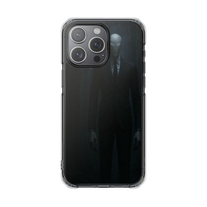 Sleek Phone Case with Minimalist Horror Design of Slenderman, Slim Protective Case, Unique Gift for Horror Lovers, Clear Impact-Resistant Case