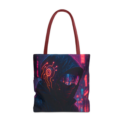 Futuristic Cyberpunk Tote Bag, Unique AOP Bag for Tech Lovers, Stylish Everyday Tote, Gift for Gamers, Sci-Fi Enthusiasts