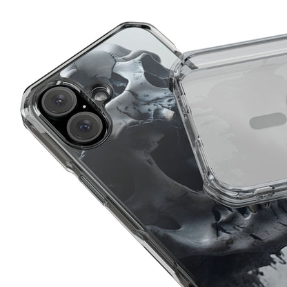 Unique Skull Design Magnetic Clear Impact Cases, Skull Phone Cases, Gothic Accessories, Halloween Gifts, Edgy Mobile Covers
