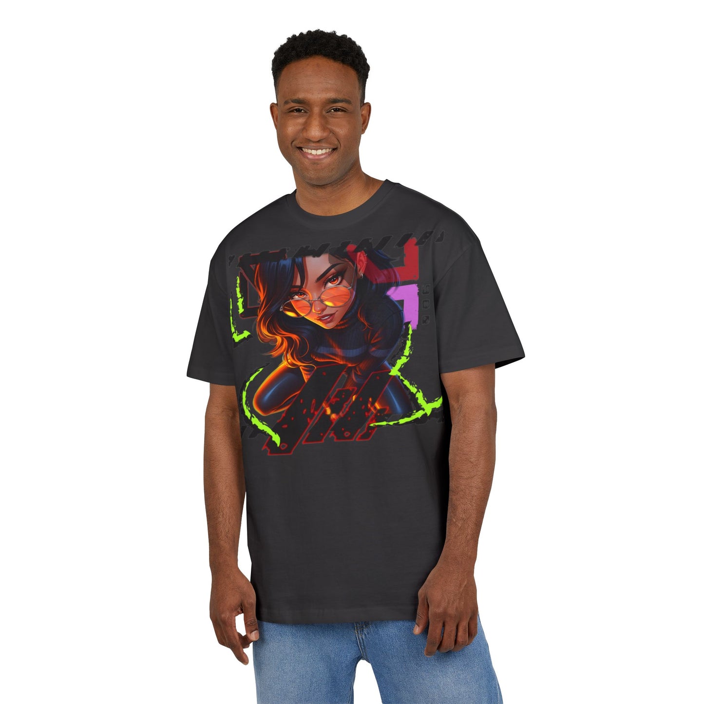 Edgy Graphic Unisex Heavy Oversize Tee - Street Style Fashion