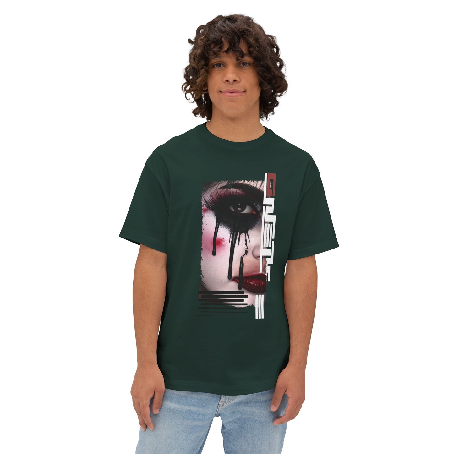 Artistic Oversized Tee - Bold Abstract Design, Streetwear, Casual Style, Unique Gift, Graphic Tee
