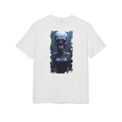 Unisex Heavy Oversize Tee with Skeleton Graphic, Spooky Halloween T-shirt, Casual Graphic Tee, Skeleton Art Shirt, Unisex Halloween Apparel