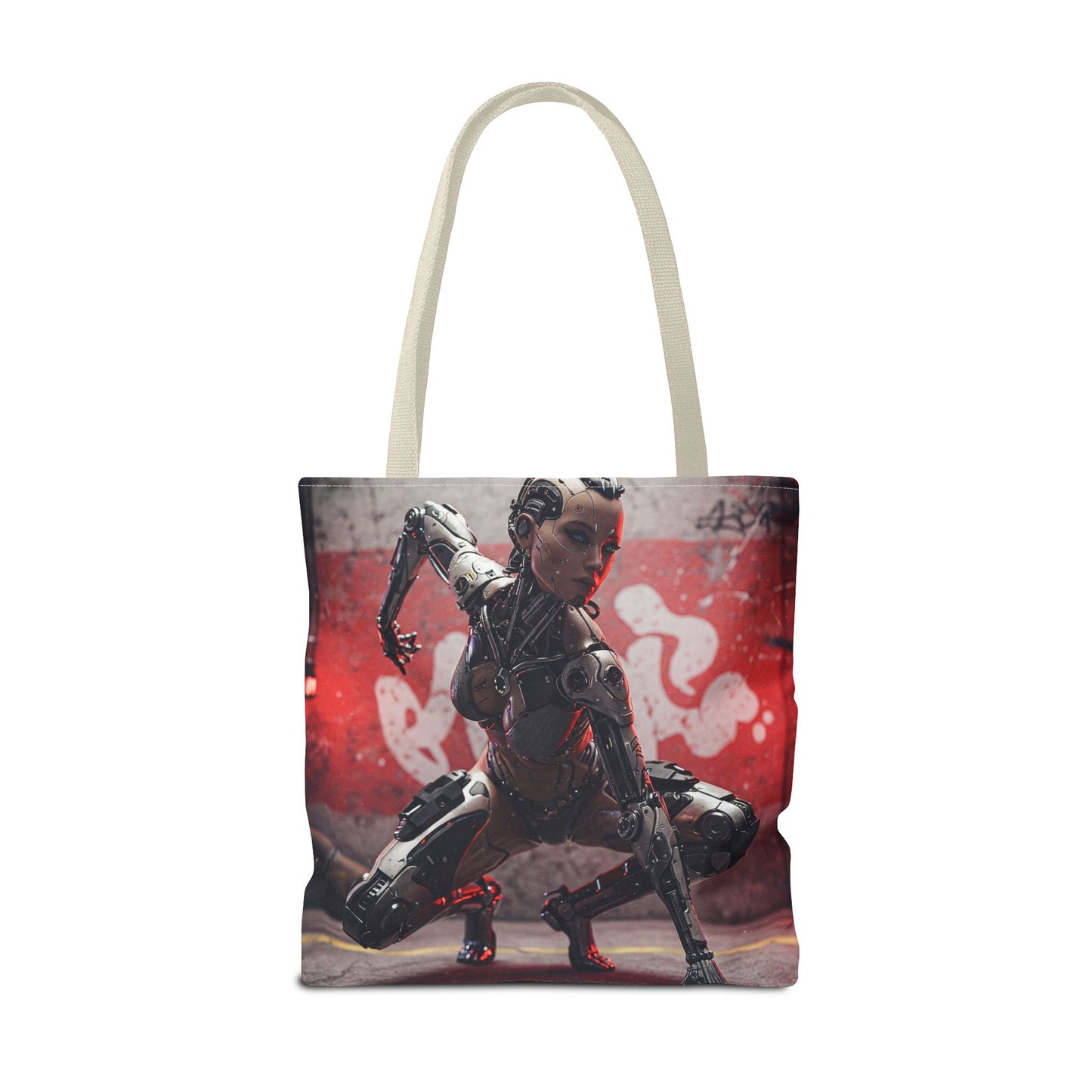 Futuristic Sci-Fi Tote Bag, Stylish Shopping Bag, Cyberpunk Accessory, Gift for Tech Lovers, Artwork Tote, Unique Canvas Bag