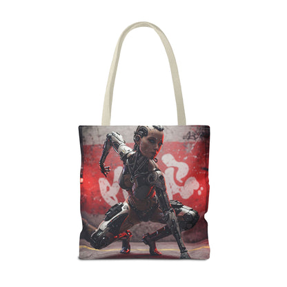 Futuristic Sci-Fi Tote Bag, Stylish Shopping Bag, Cyberpunk Accessory, Gift for Tech Lovers, Artwork Tote, Unique Canvas Bag