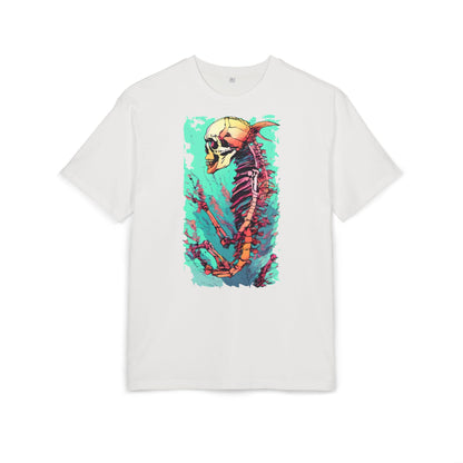 Colorful Skeleton Art Unisex Heavy Oversize Tee | Graphic Tee, Skeleton Shirt, Artsy Gift, Halloween Apparel, Trendy Streetwear