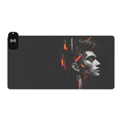LED Gaming Mouse Pad, Wireless Charging, RGB Illuminated Desk Mat, Gamer Accessories, Office Desk Decor, Unique Gift for Gamers