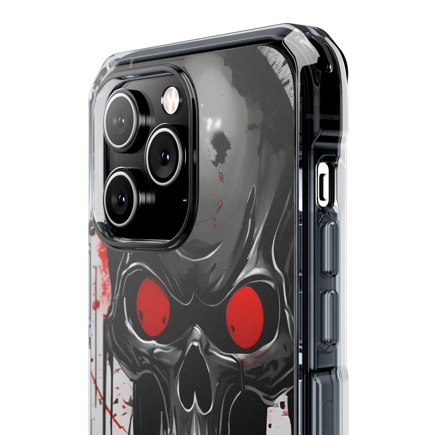 Edgy Skull Design Phone Case, Unique Protective Case, Magnetic Impact Case, Halloween Gift, Skull Lover Accessory