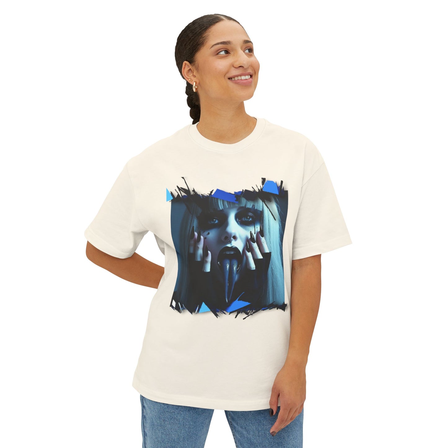 Edgy Oversized Tee - Unisex Graphic Shirt, Streetwear Fashion, Unique Gift for Him/Her, Casual or Trendy Look, Art Enthusiast Apparel