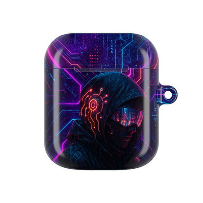 Futuristic AirPod Case, Cyberpunk Earbud Holder, Neon Accessory, Tech Gift for Gadget Lovers, Sleek & Stylish Protection