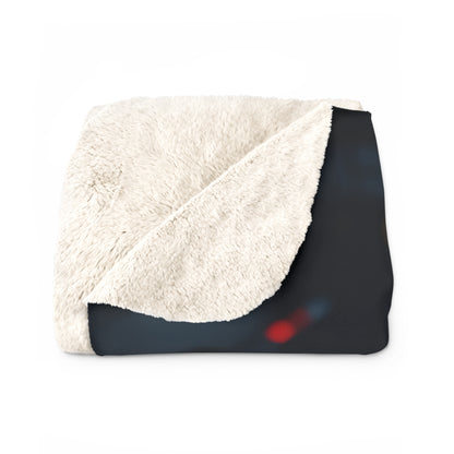 Cozy Cyberpunk Sherpa Fleece Blanket - Futuristic Design for Tech Lovers