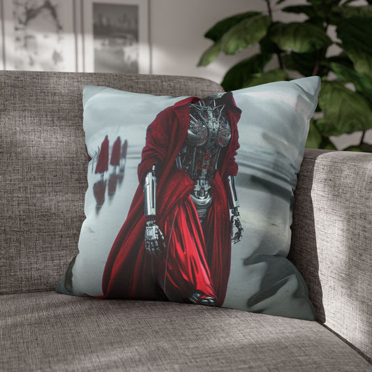 Futuristic Robot Art Pillowcase, Decorative Cushion Cover, Modern Home Decor, Gift for Sci-Fi Lovers, Unique Throw Pillow