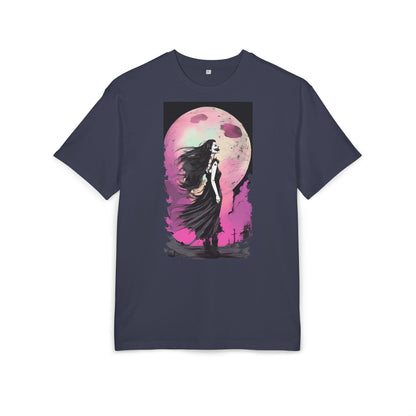 Unisex Heavy Oversize Tee with Moonlit Design, Graphic Tee for Night Lovers, Alternative Fashion, Halloween Shirt, Gift for Her