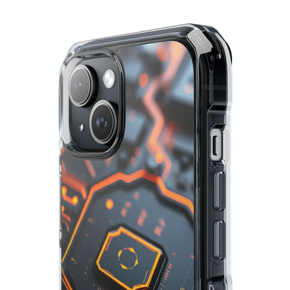 Futuristic Magnetic Phone Case, Clear Impact Case, Stylish Tech Accessory, Gifts for Tech Enthusiasts, Unique Phone Cover