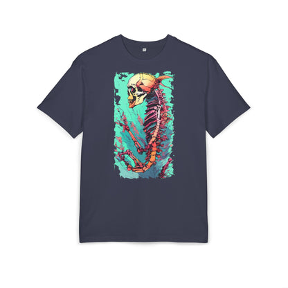 Colorful Skeleton Art Unisex Heavy Oversize Tee | Graphic Tee, Skeleton Shirt, Artsy Gift, Halloween Apparel, Trendy Streetwear