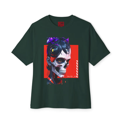 Edgy Oversized Tee with Skull Design, Streetwear Shirt for Art Lovers, Unisex Graphic Tee, Halloween Apparel, Trendy Casual Wear