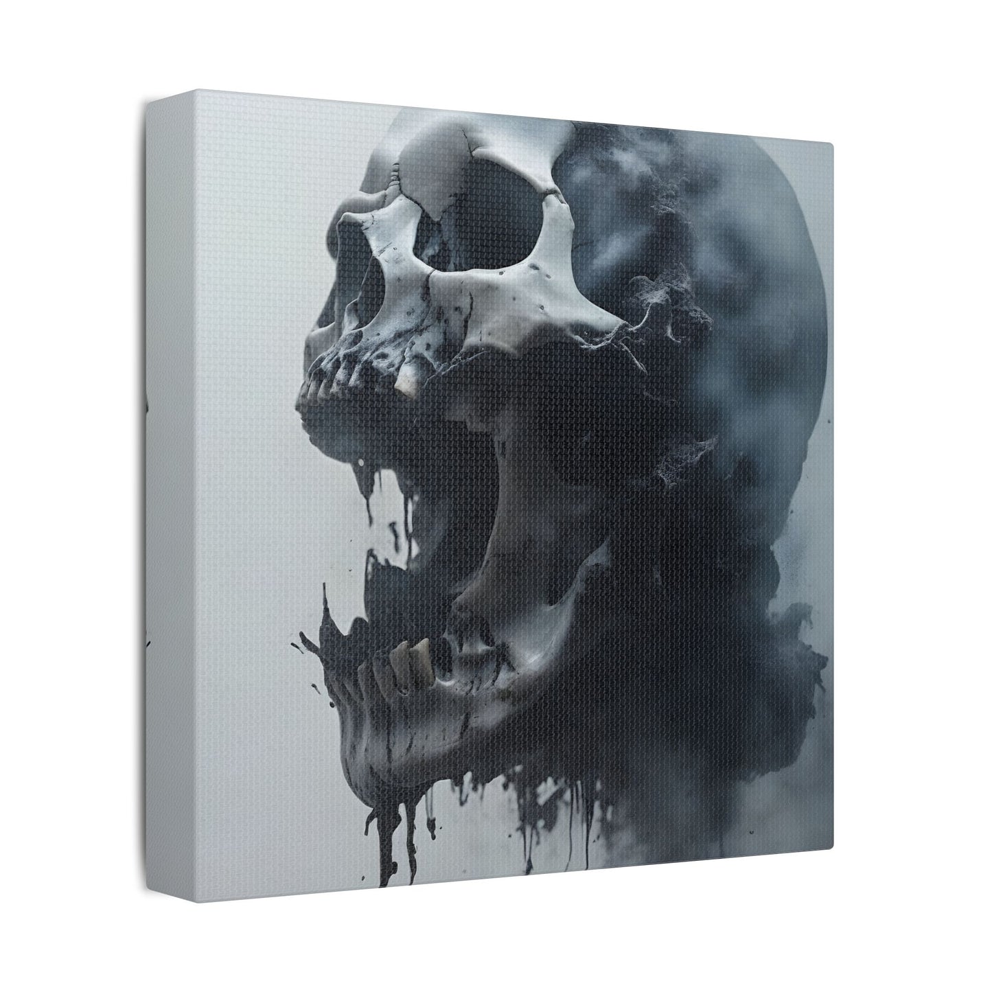 Skull Wall Art Canvas, Gothic Home Decor, Edgy Artwork for Halloween, Unique Gift for Him, Quirky Office Decor, Statement Piece