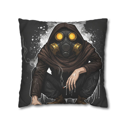 Gothic Gas Mask Pillowcase - Unique Home Decor, Edgy Throw Pillow, Gifts for Sci-Fi Fans, Alternative Room Style, Men’s Bedroom Decor