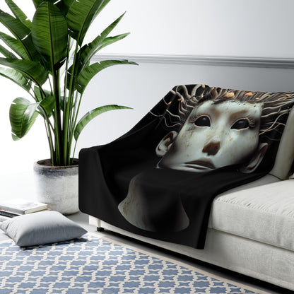 Mushroom Fantasy Sherpa Fleece Blanket - Cozy Art for Dreamers